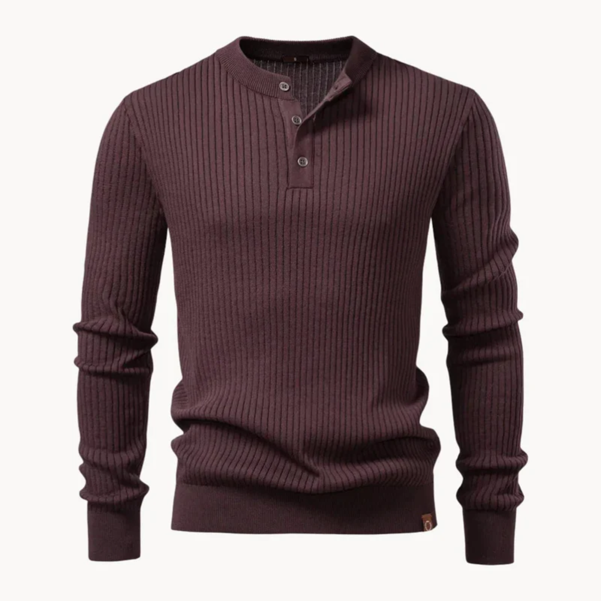 The Taormina Men's Ribbed Henley Knit Jumper