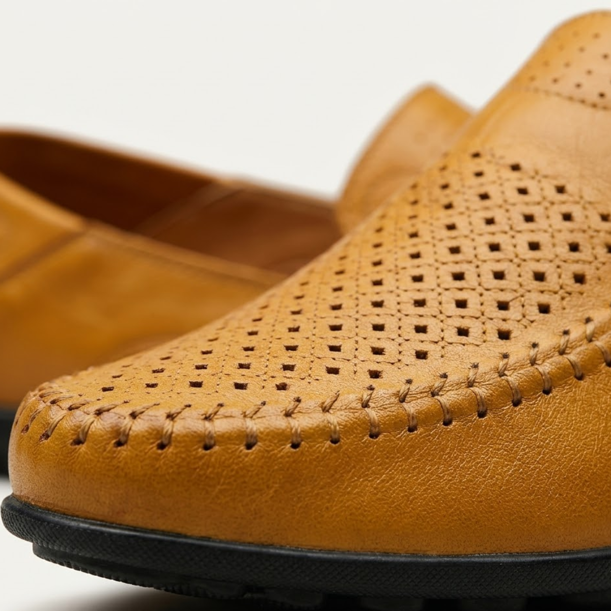 The Palermo Leather Loafers - Breathable Summer Slip On Shoes