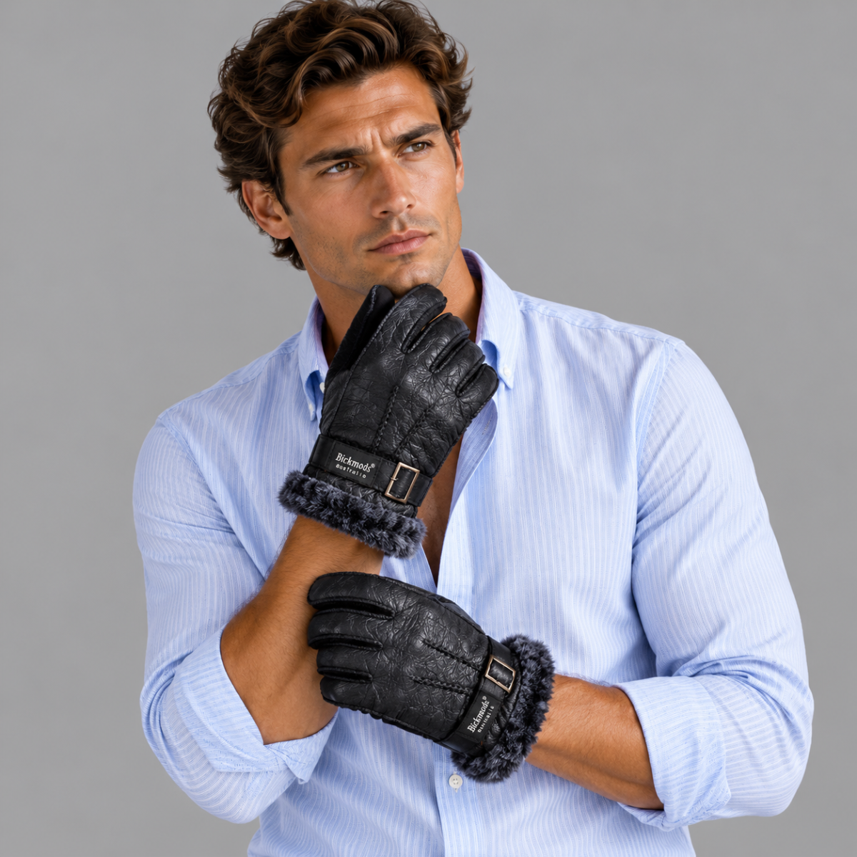 The Brenton Men’s Sheepskin Fur Winter Gloves