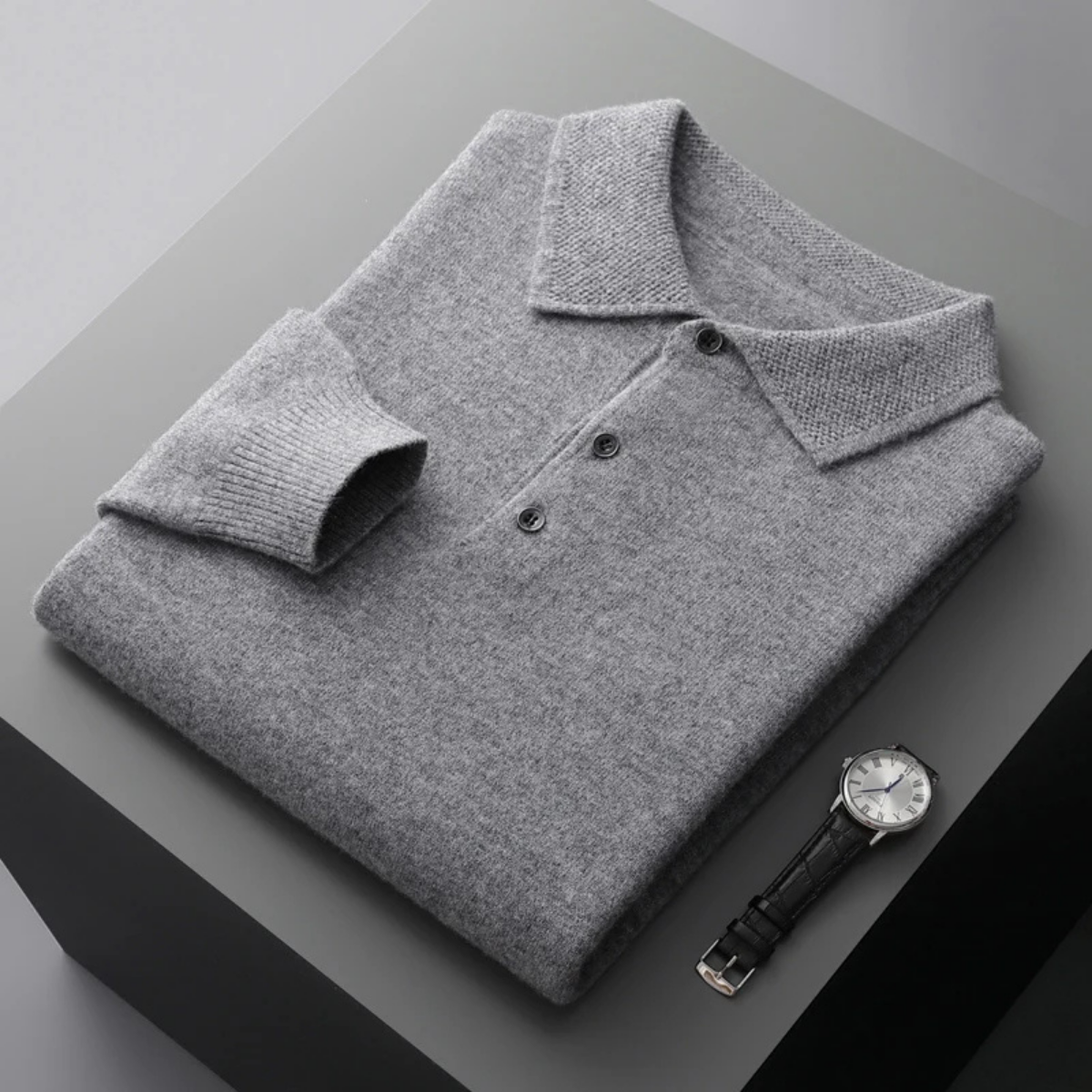 The Bayswater Men's Wool Blend Knit Polo Jumper