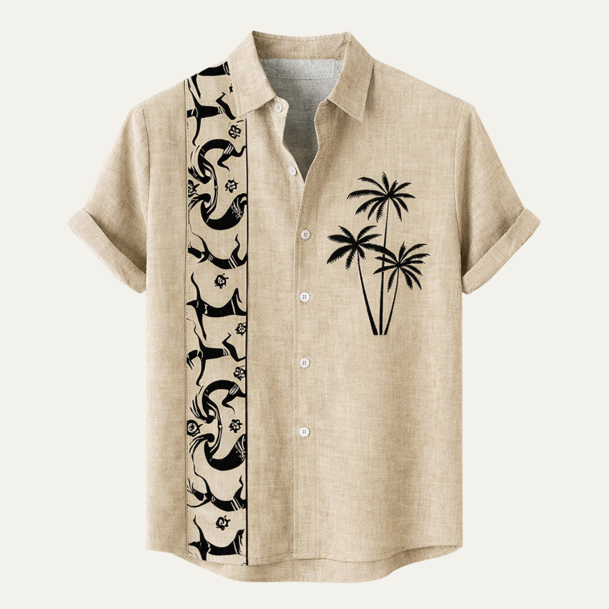 The Wrexham Men’s Classic Patchwork Short Sleeve Linen Shirt