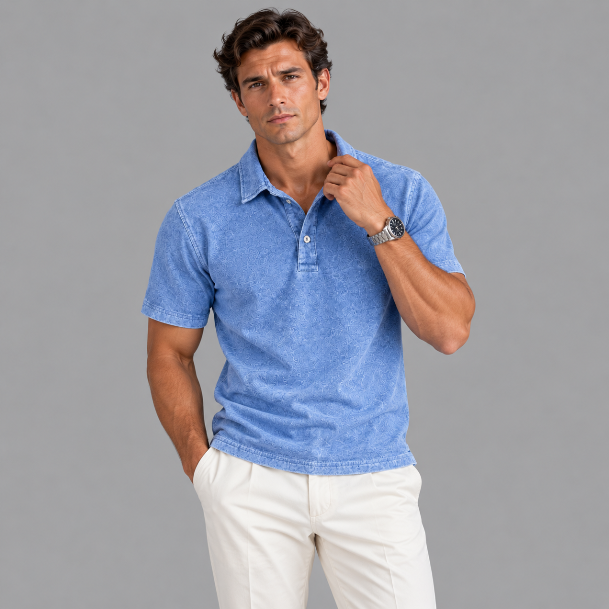 The Sirmione Men's Vintage Cotton Polo Shirt