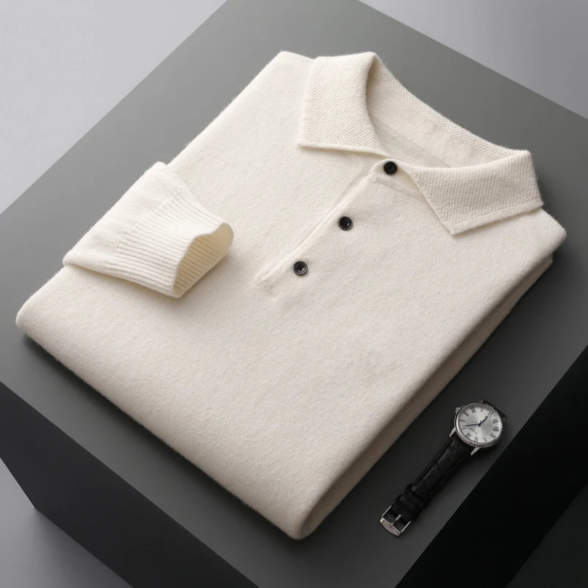 The Bayswater Men's Wool Blend Knit Polo Jumper