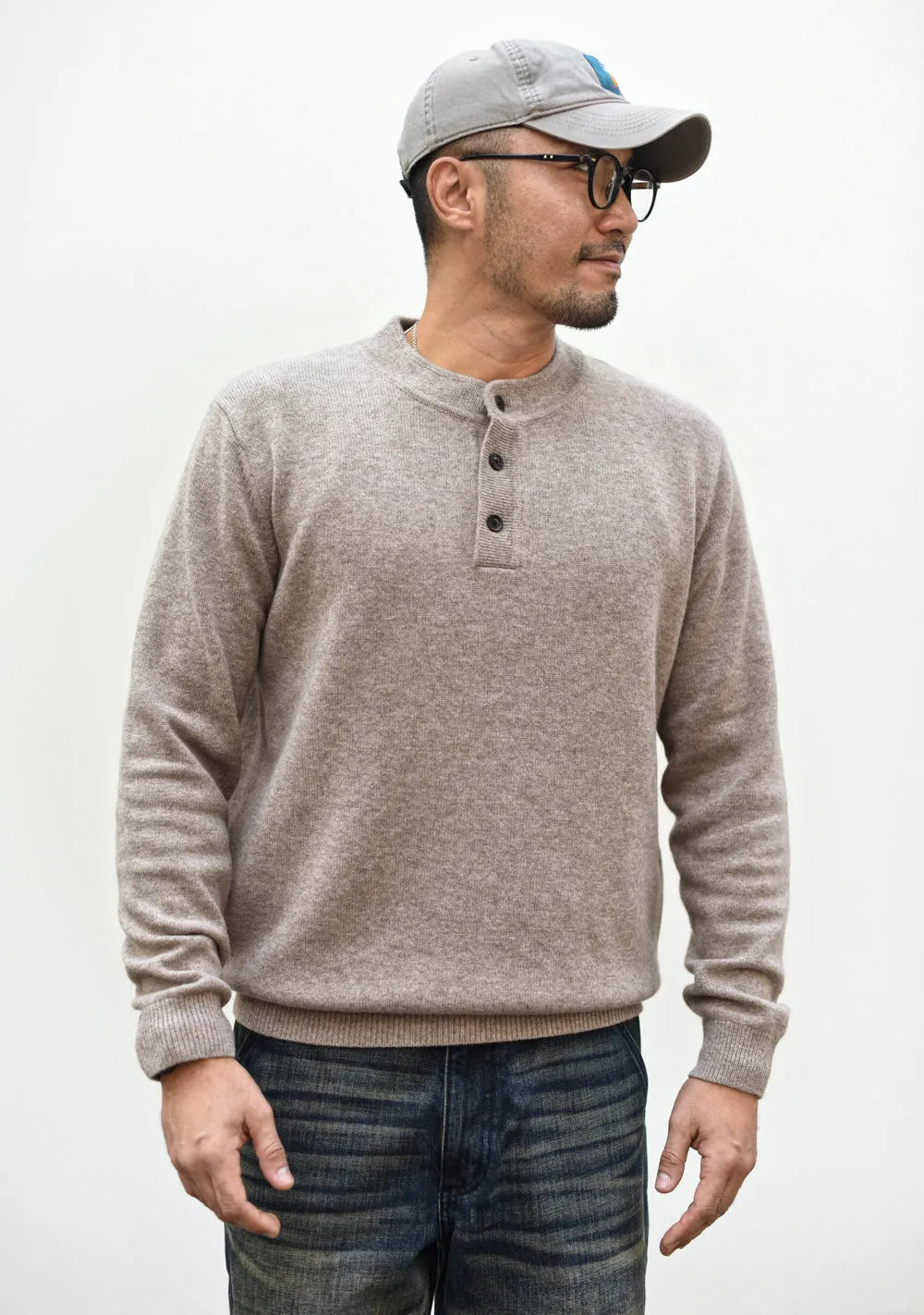 The Richmond Men's Button Neck Henley Knit Jumper