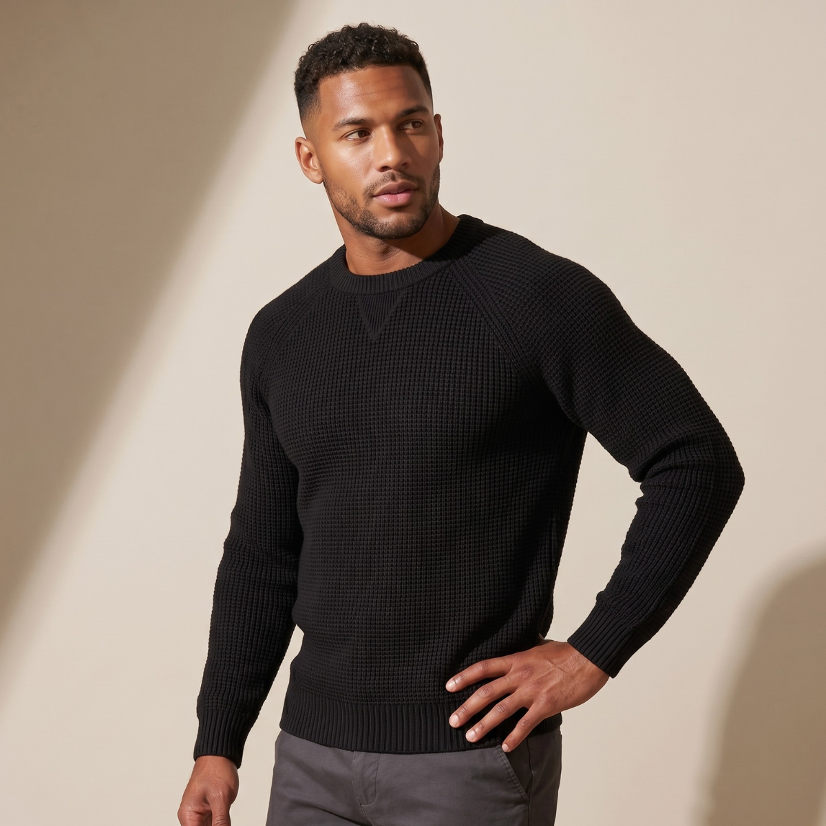 Men's Comfortable Knitted Cotton Jumpers