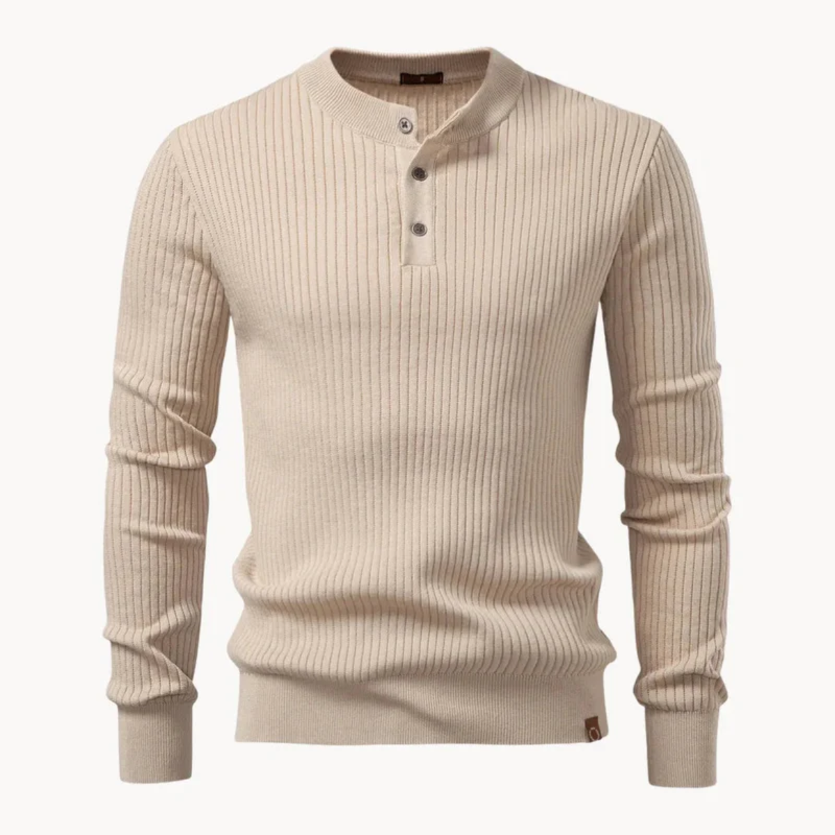 The Taormina Men's Ribbed Henley Knit Jumper