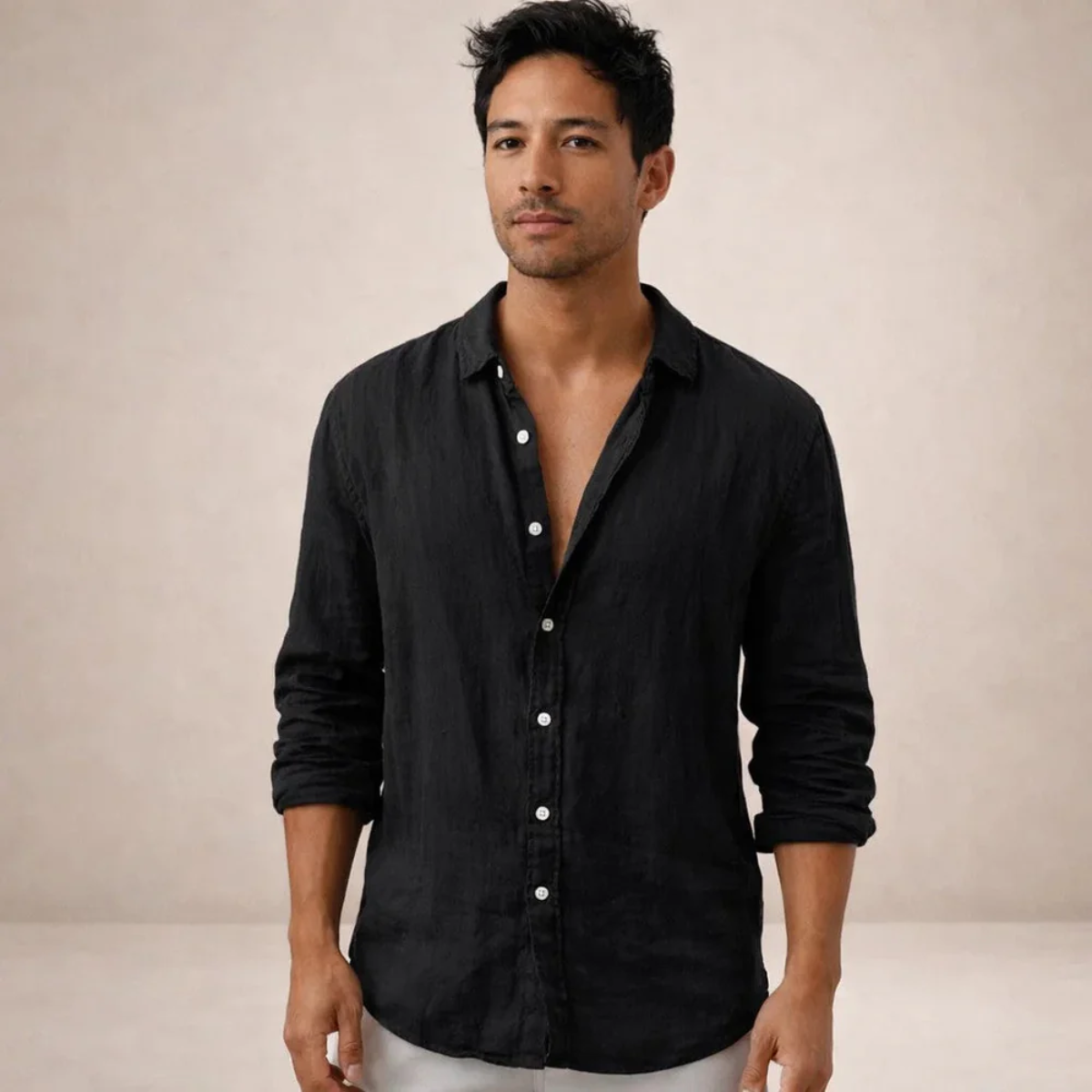 The Ravenna Men's Relaxed Fit Linen Button Up Shirt