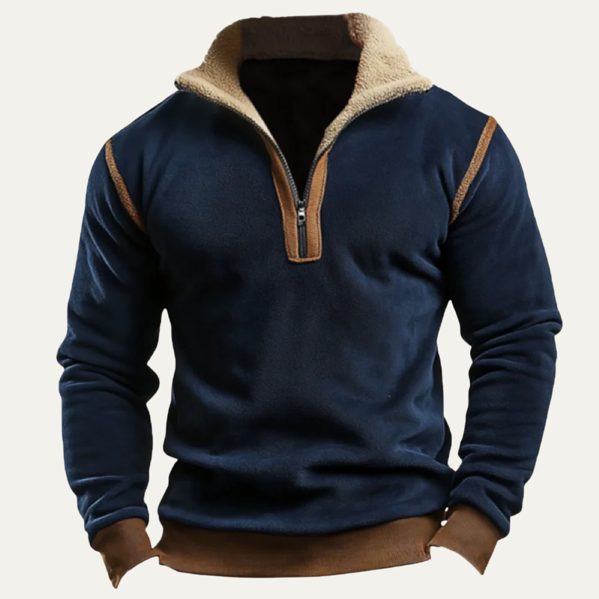 The Pinehaven Men's Vintage Sherpa Lined Quarter Zip Jumper
