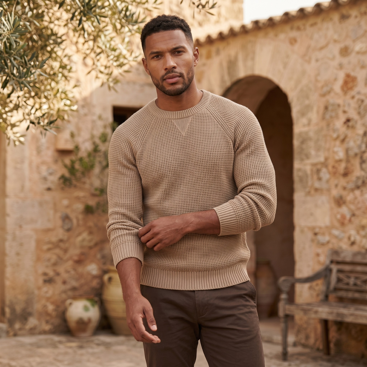 Men's Comfortable Knitted Cotton Jumpers