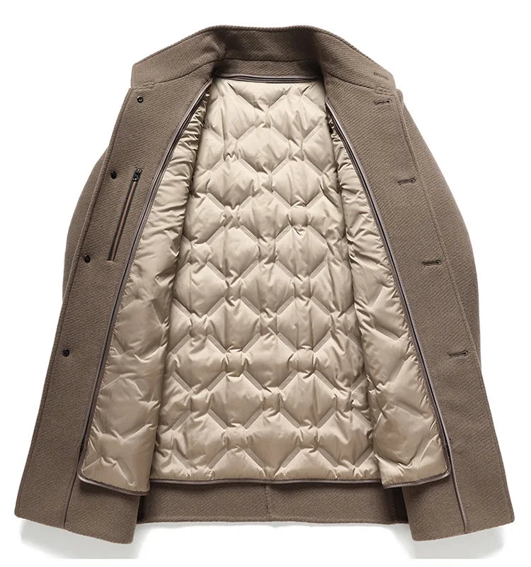 The Cheapside Men's Padded Wool Blend Business Overcoat