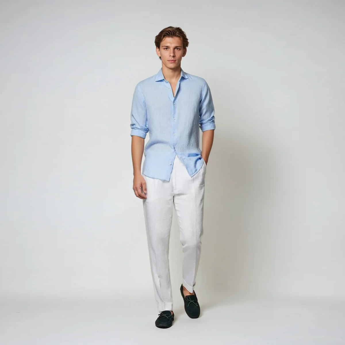 The Matera Men's Premium Linen Button Up Shirt