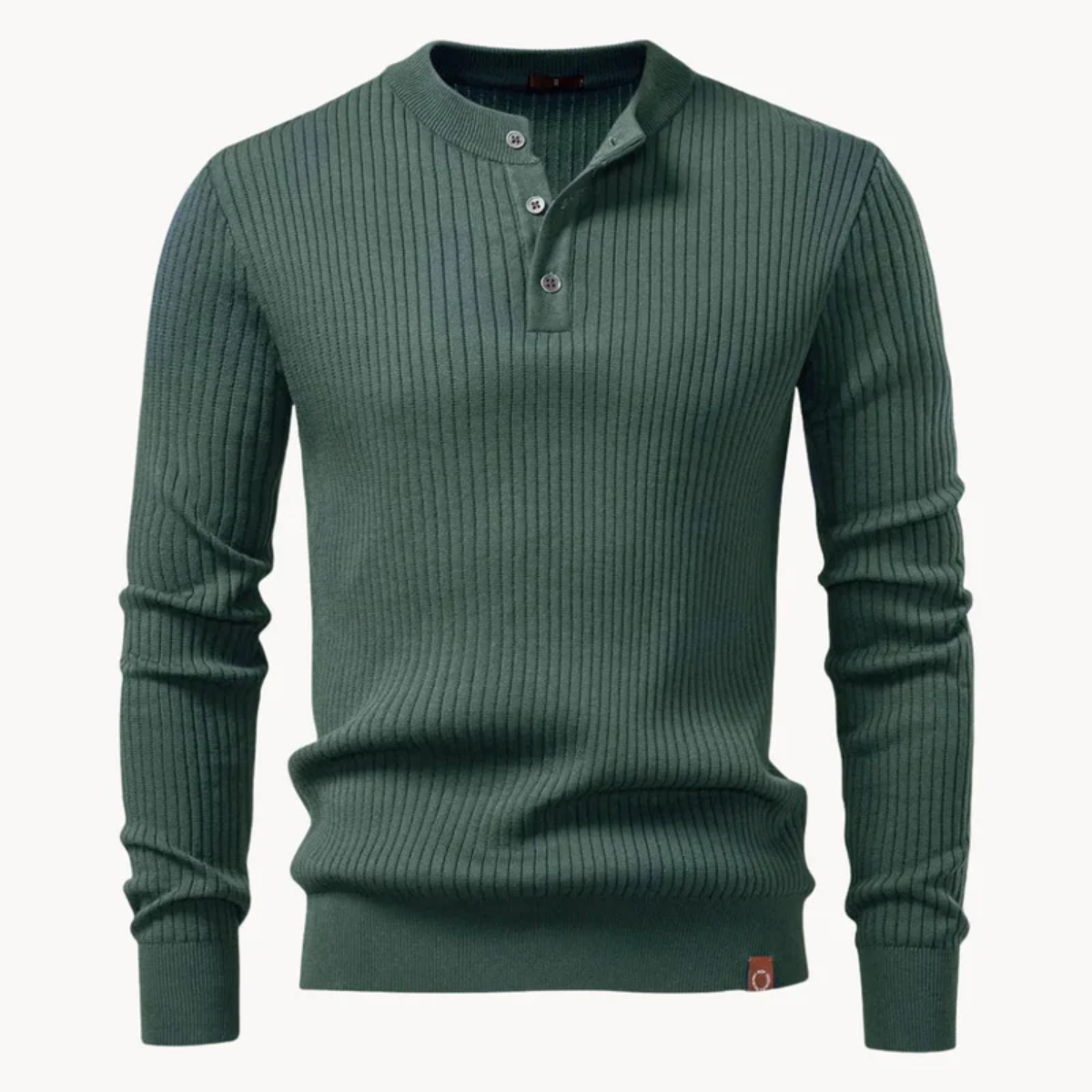 The Taormina Men's Ribbed Henley Knit Jumper