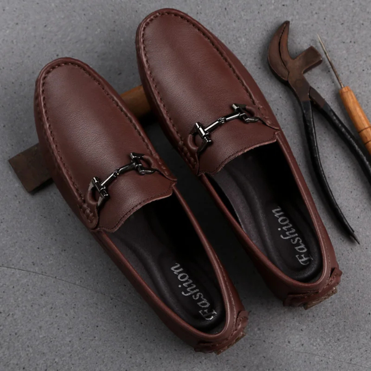 The Dover Men’s Leather Dress Loafers with Horsebit Detail