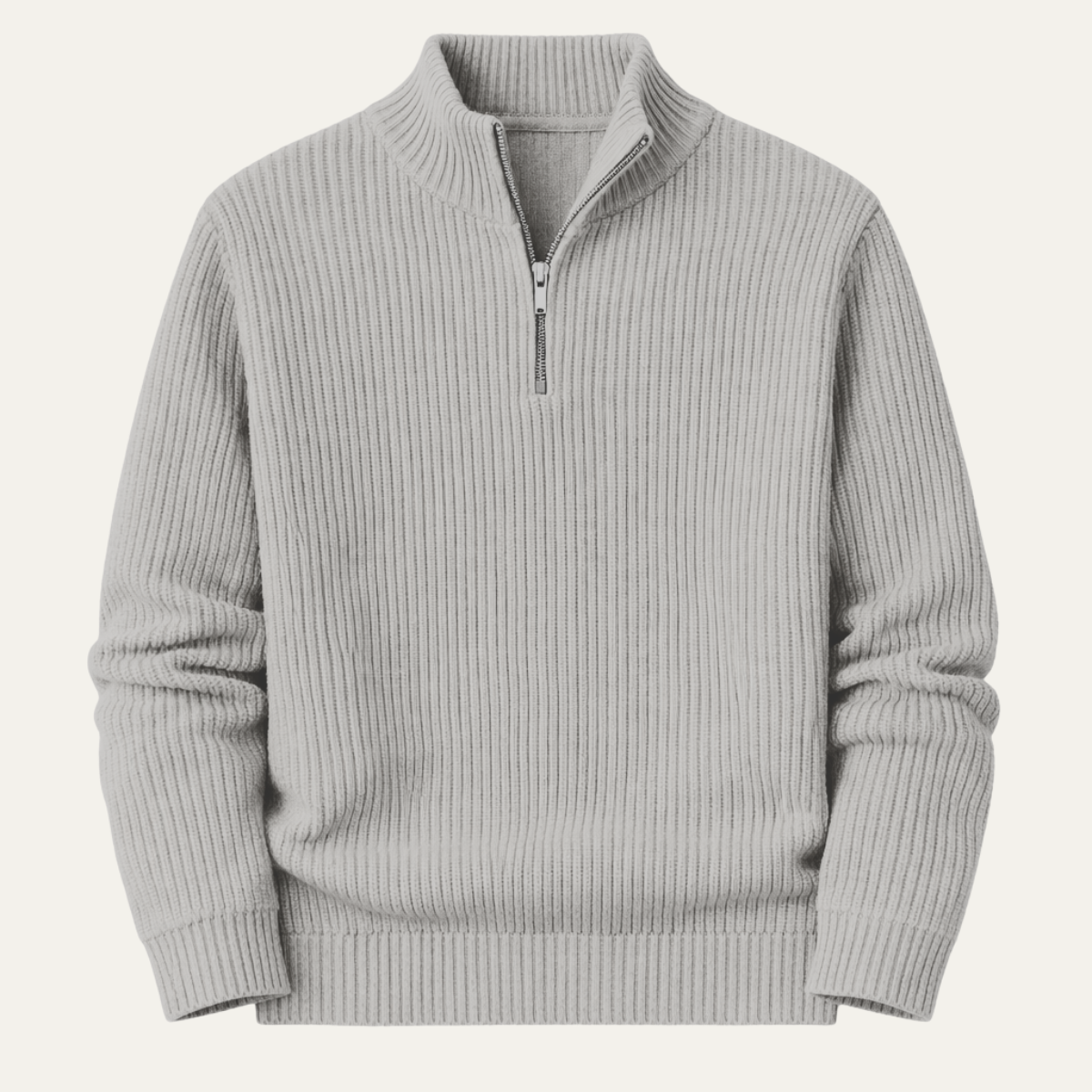 Men’s Elegant High Collar Half Zip Jumper