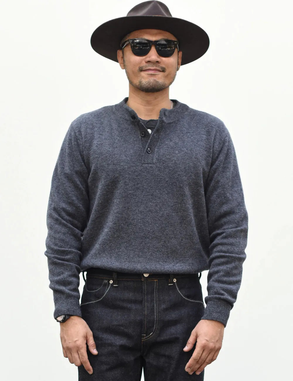 The Richmond Men's Button Neck Henley Knit Jumper