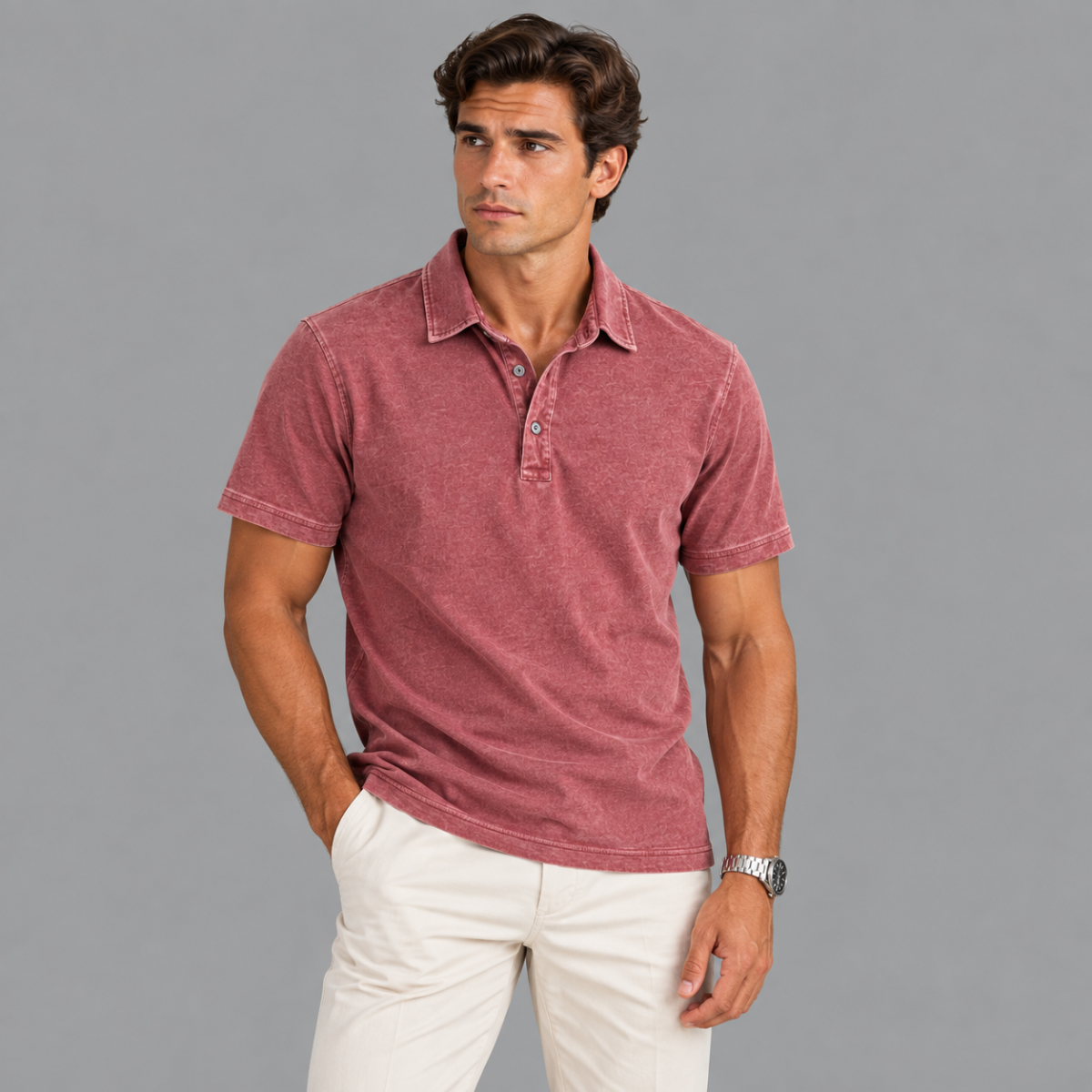 The Sirmione Men's Vintage Cotton Polo Shirt
