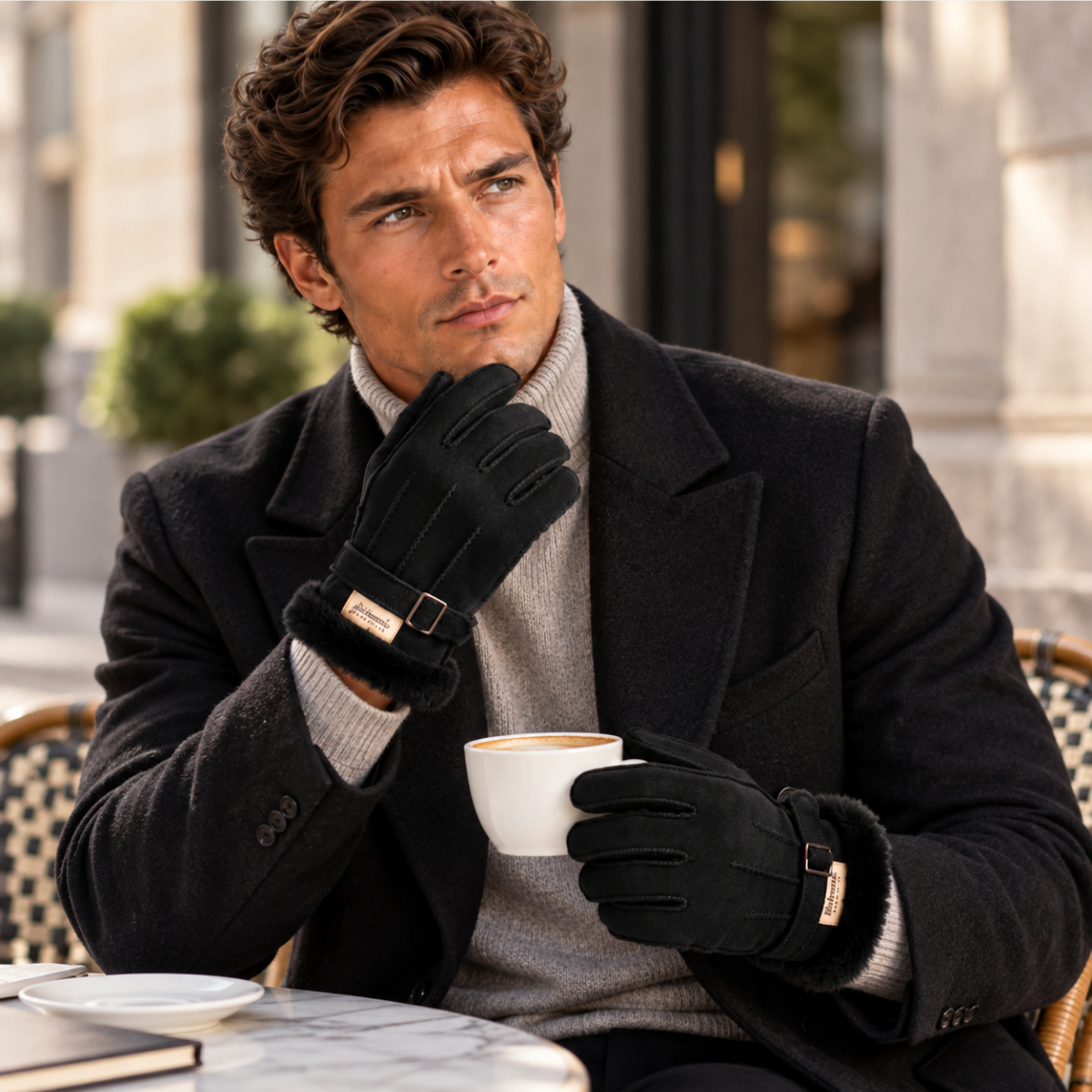 The Brenton Men’s Sheepskin Fur Winter Gloves