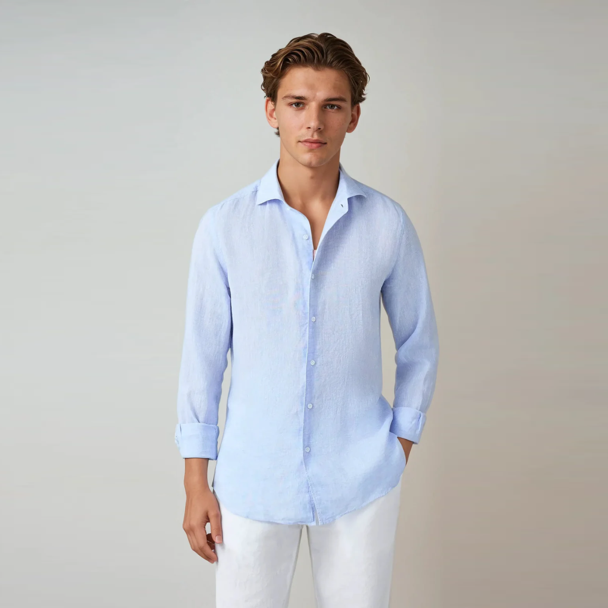 The Matera Men's Premium Linen Button Up Shirt