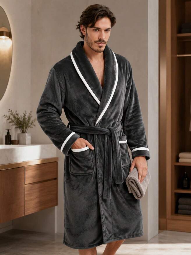 The Cavendish Men's Plush Fleece Dressing Gown