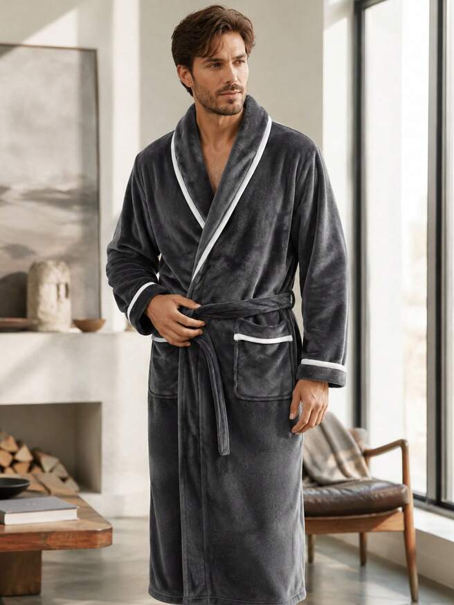 The Cavendish Men's Plush Fleece Dressing Gown