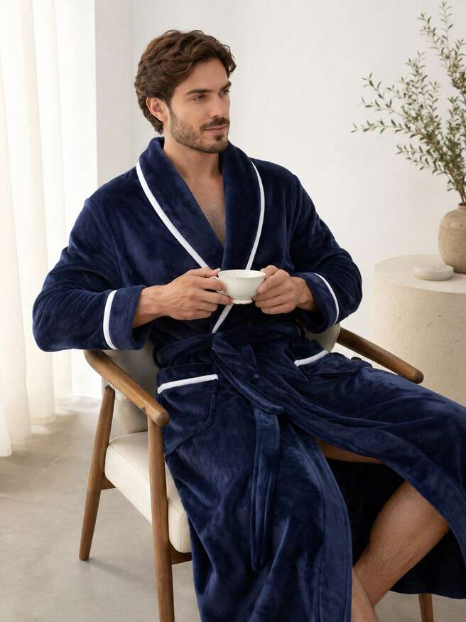 The Cavendish Men's Plush Fleece Dressing Gown