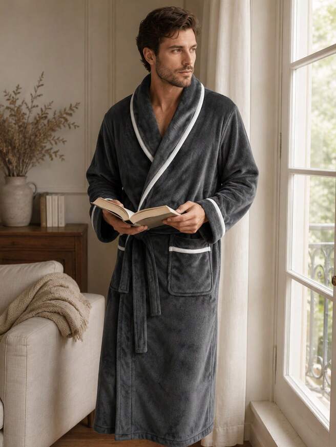 The Cavendish Men's Plush Fleece Dressing Gown