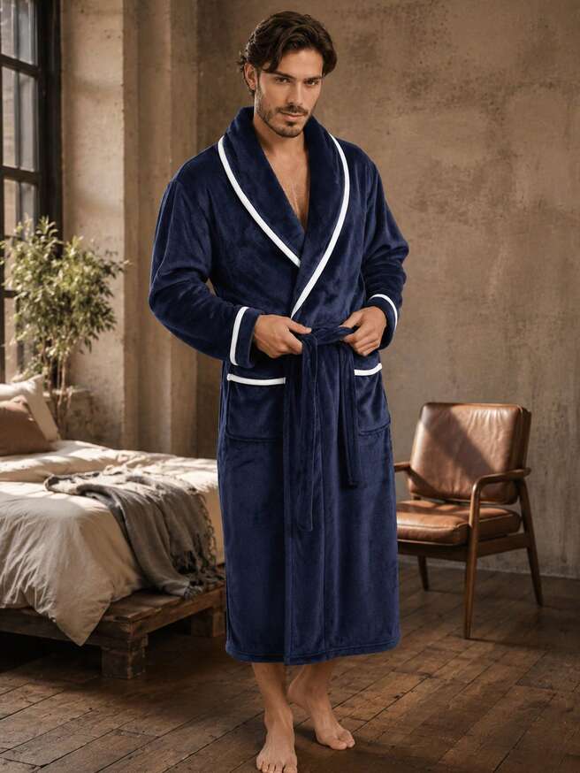 The Cavendish Men's Plush Fleece Dressing Gown