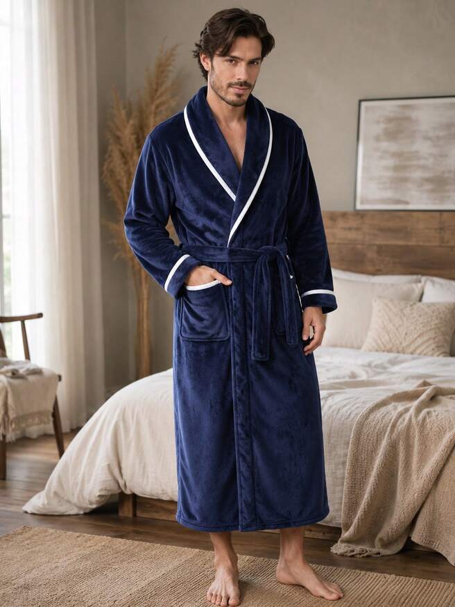 The Cavendish Men's Plush Fleece Dressing Gown