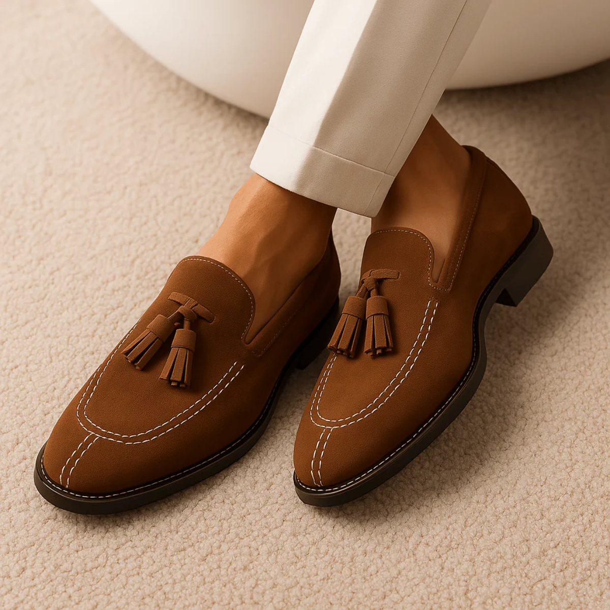 The Livorno Men’s Suede Tassel Loafer