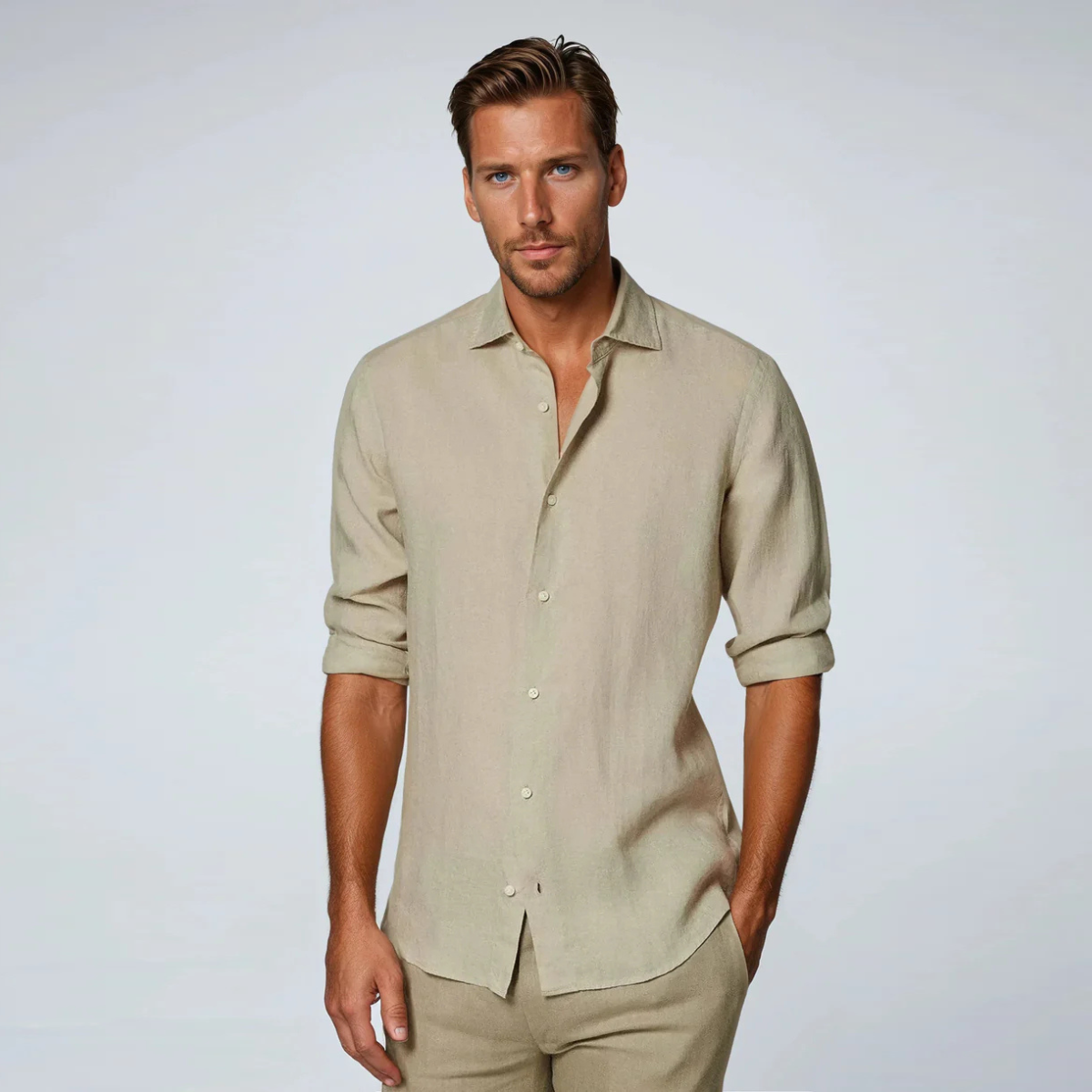 The Matera Men's Premium Linen Button Up Shirt