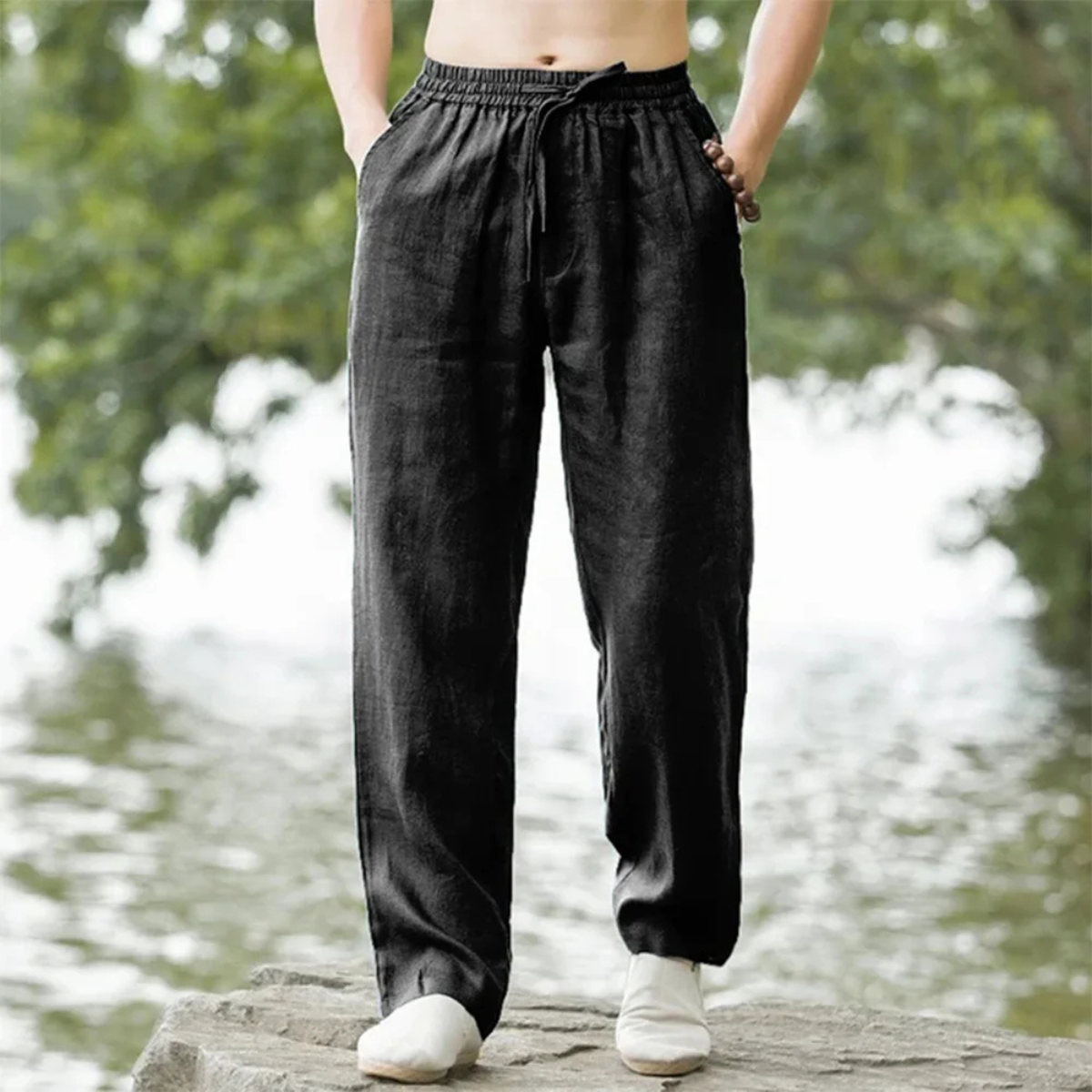 The Peterborough Men’s Cotton Linen Loose Fit Casual Trousers