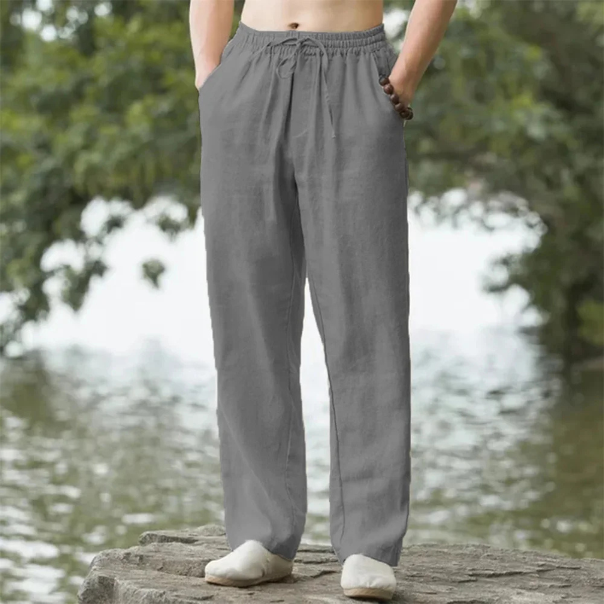 The Peterborough Men’s Cotton Linen Loose Fit Casual Trousers