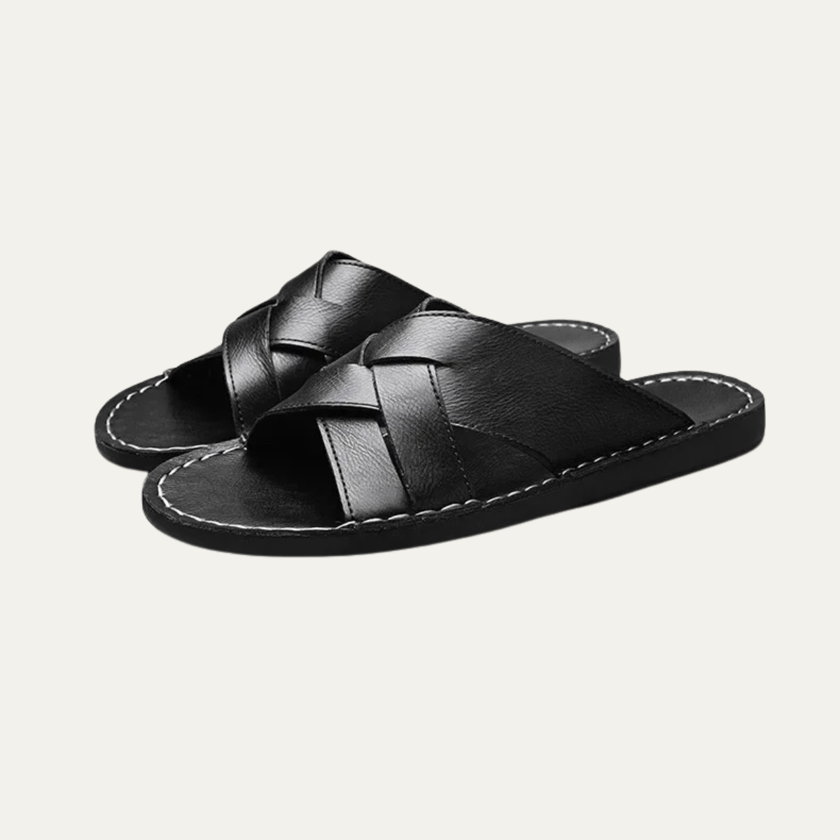The York Minster Men’s Leather Cross Strap Sandals