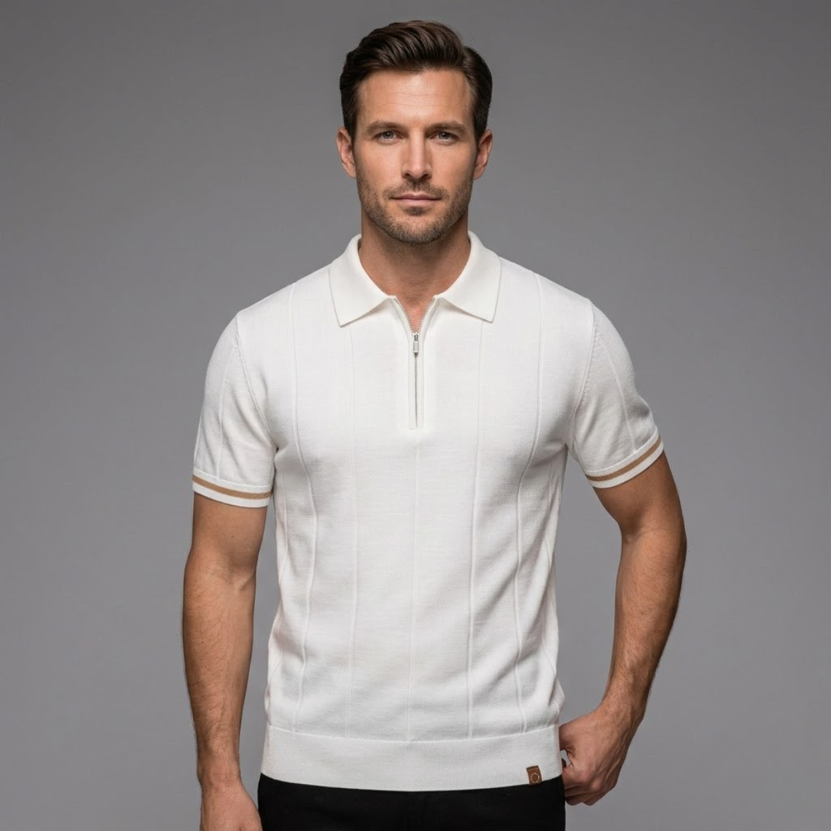 Men’s Knit Zip Polo Shirt
