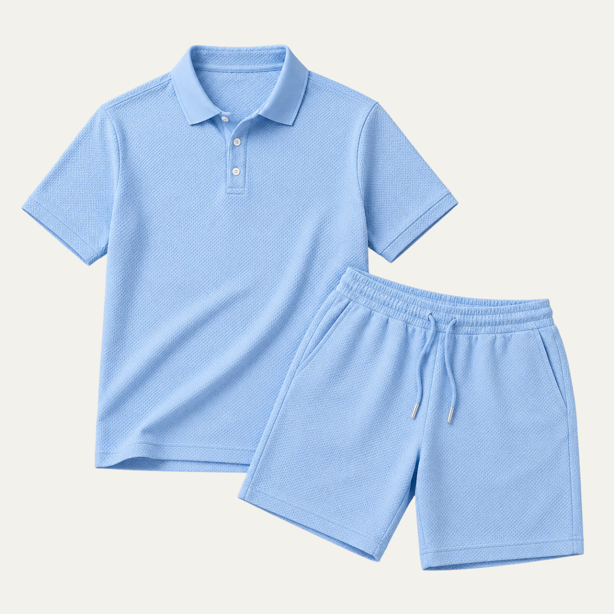 The St. Louis Men's Waffle Knit Polo Shirt &amp; Shorts Set