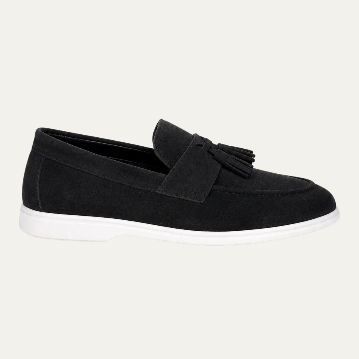 The Prescott Men's Suede Tassel Slip On Loafers - Black