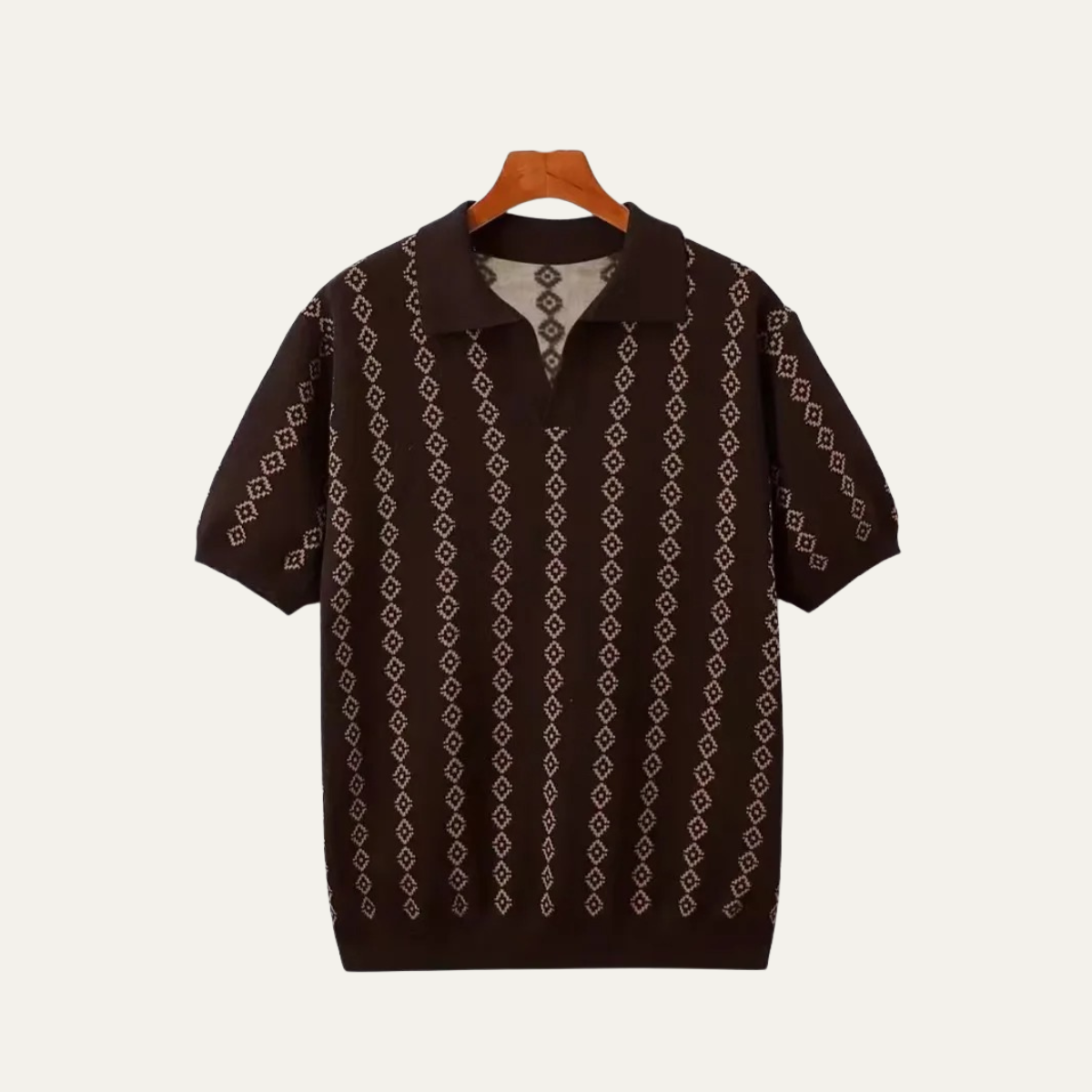 The Riccione Men’s Patterned Knit Polo Shirt