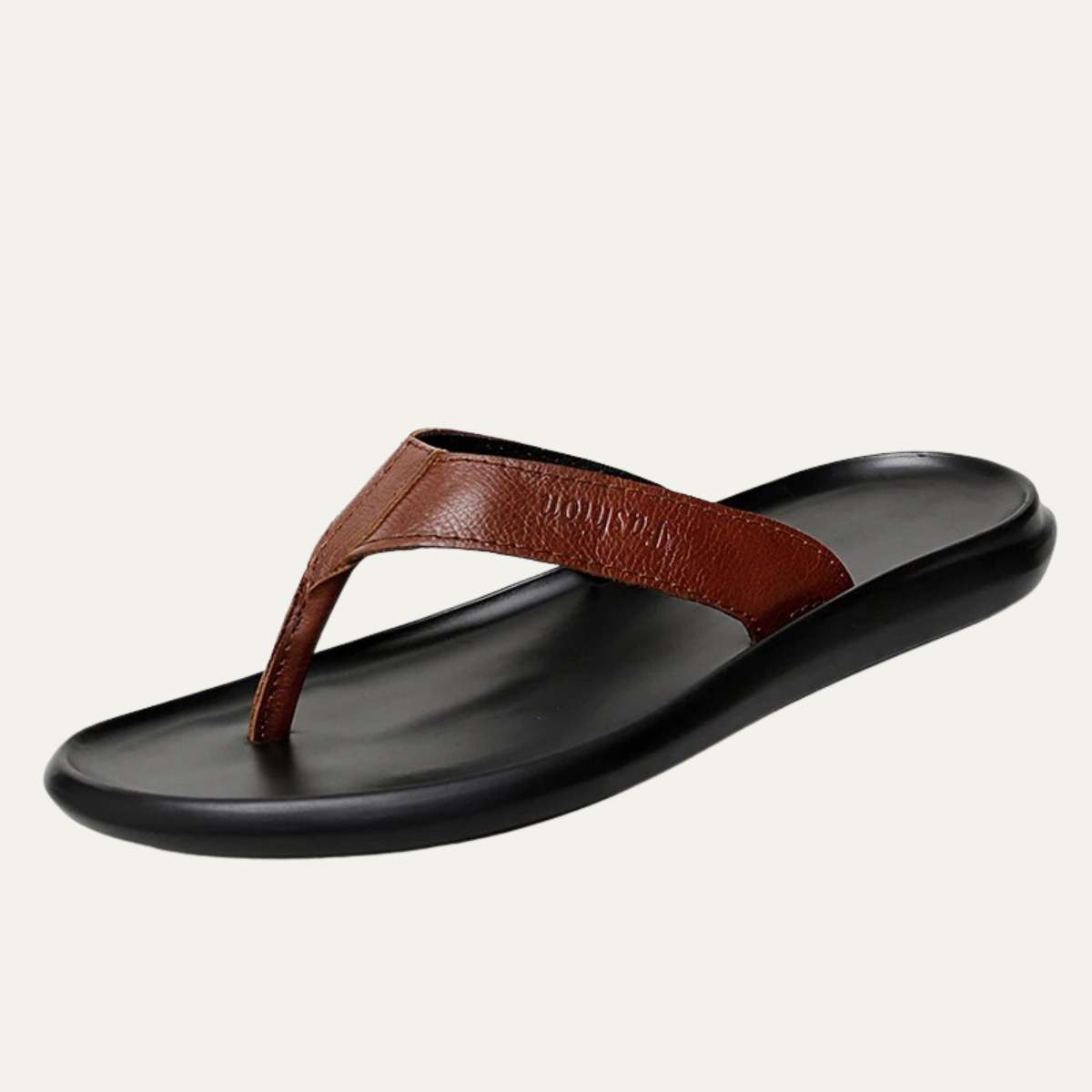 The Brunate Men’s Leather Thongs Summer Flip Flops