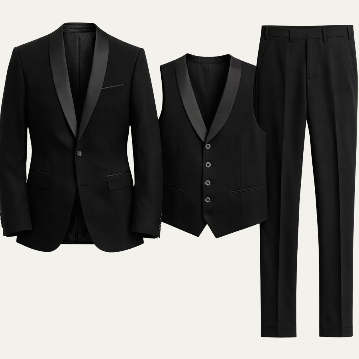 The Alba Men’s Classic 3 Piece Suit Set – Blazer Gilet and Trousers Formal Suit
