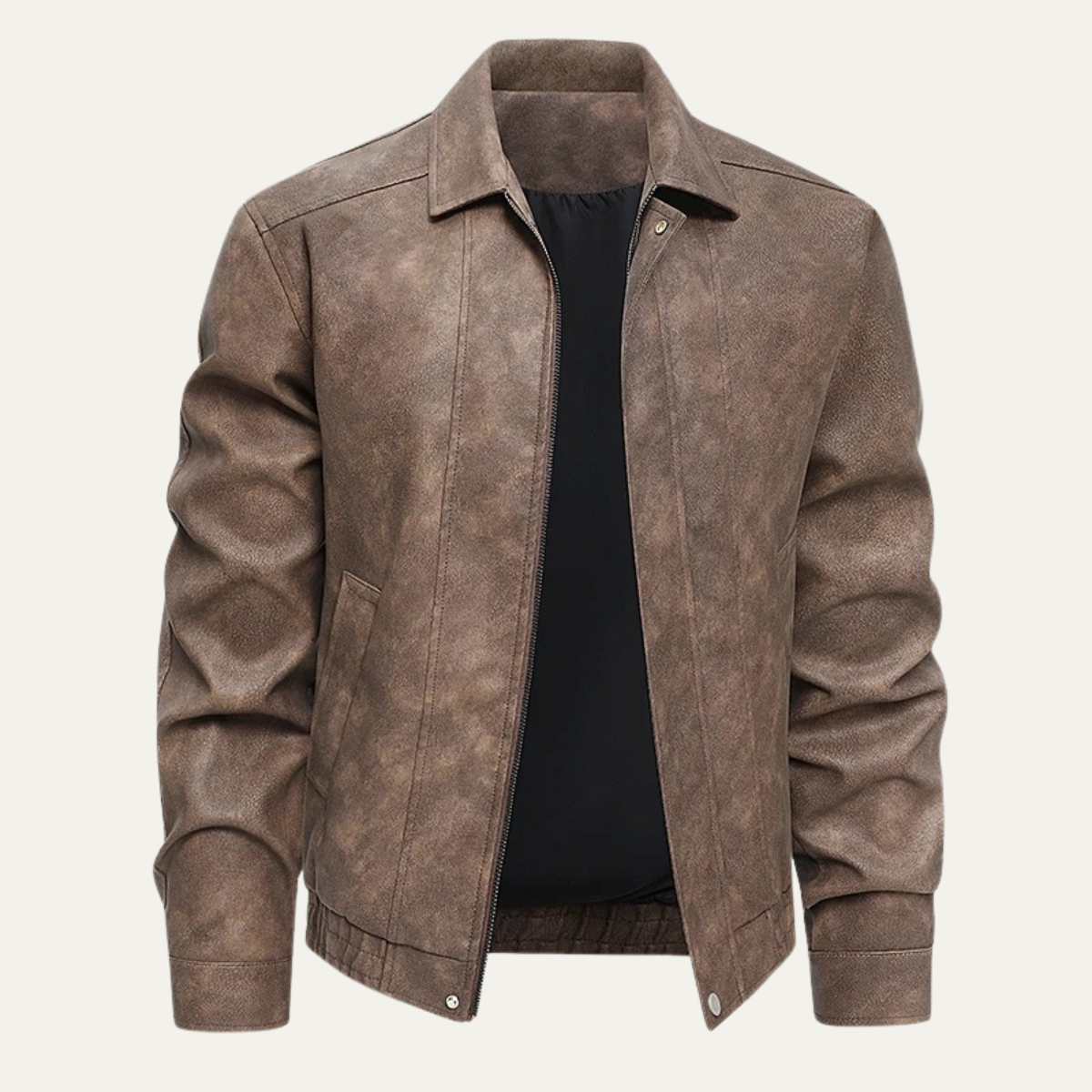 Men’s Zip Up Casual Biker Leather Jacket
