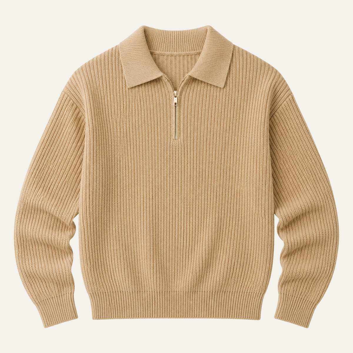 The Siena Men's Half Zip Knit Ribbed Jumper