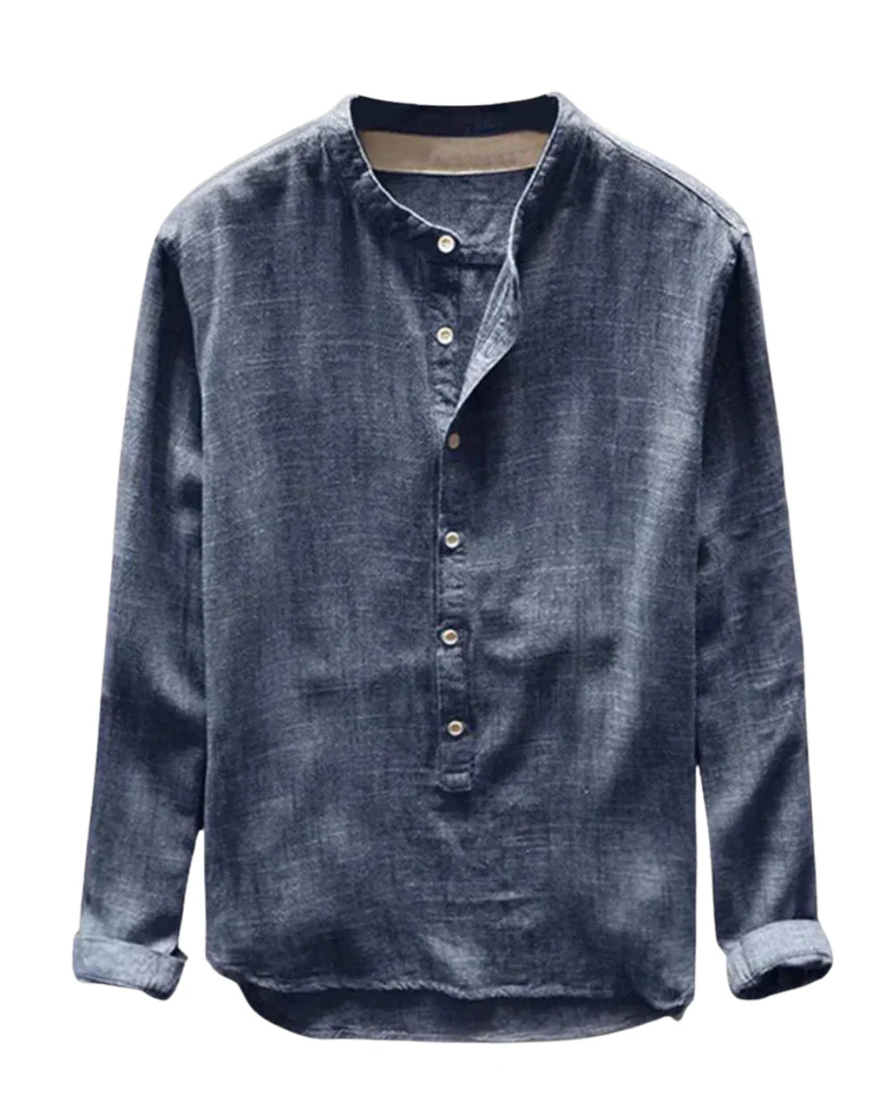 The Brooklyn Men's Vintage Collar Linen Henley Shirt