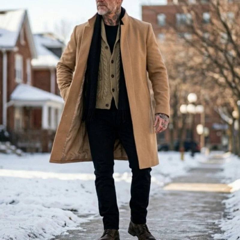 The Southwark Men's Concealed Button Casual Overcoat