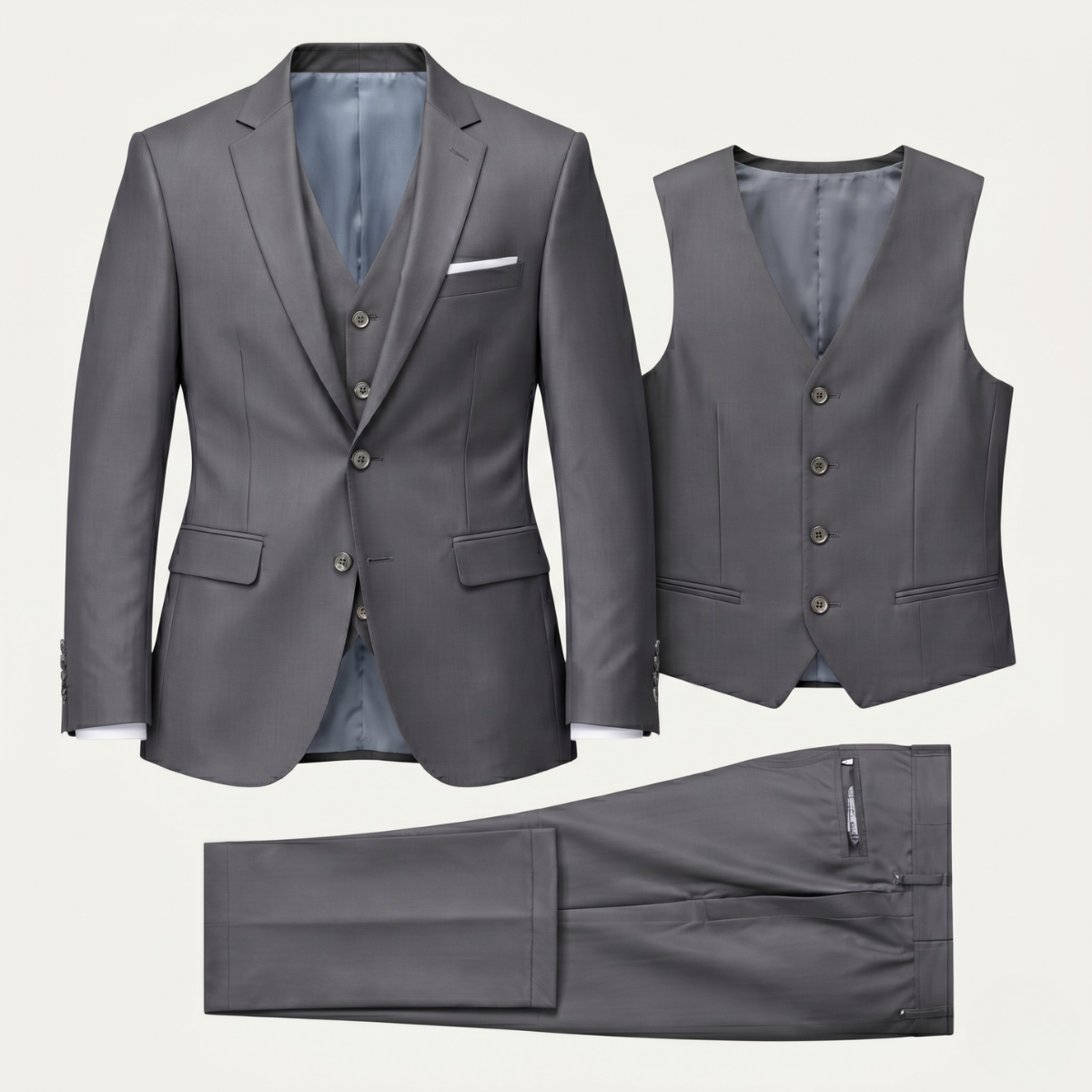 The Posillipo Men’s Tailored Suit Set – Blazer Waistcoat Trousers