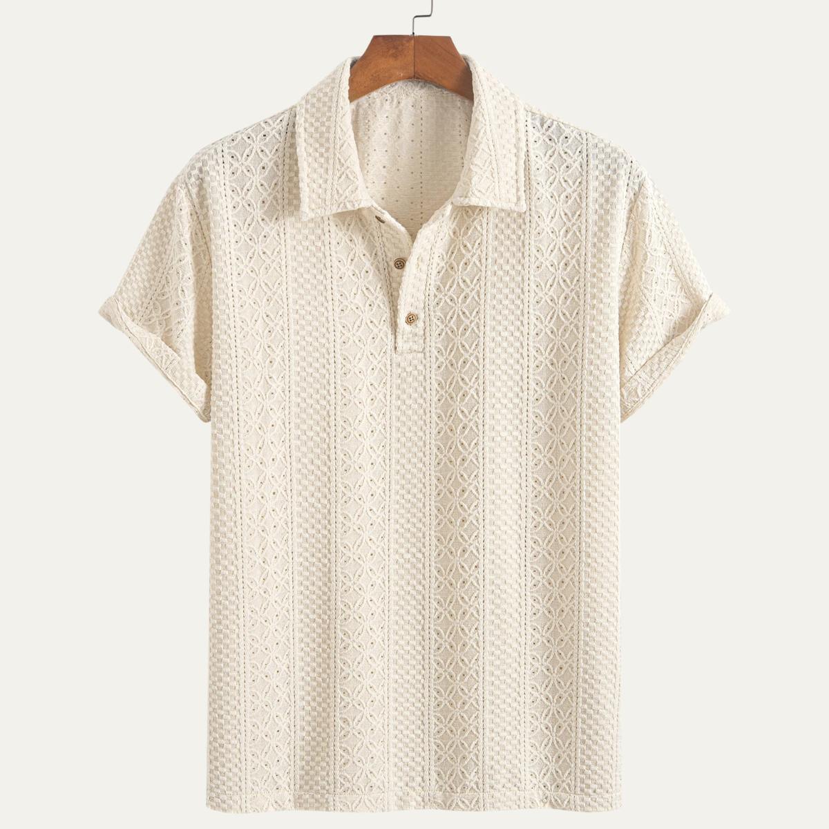 The Peschiera Men’s Knitted Textured Casual Polo Shirt