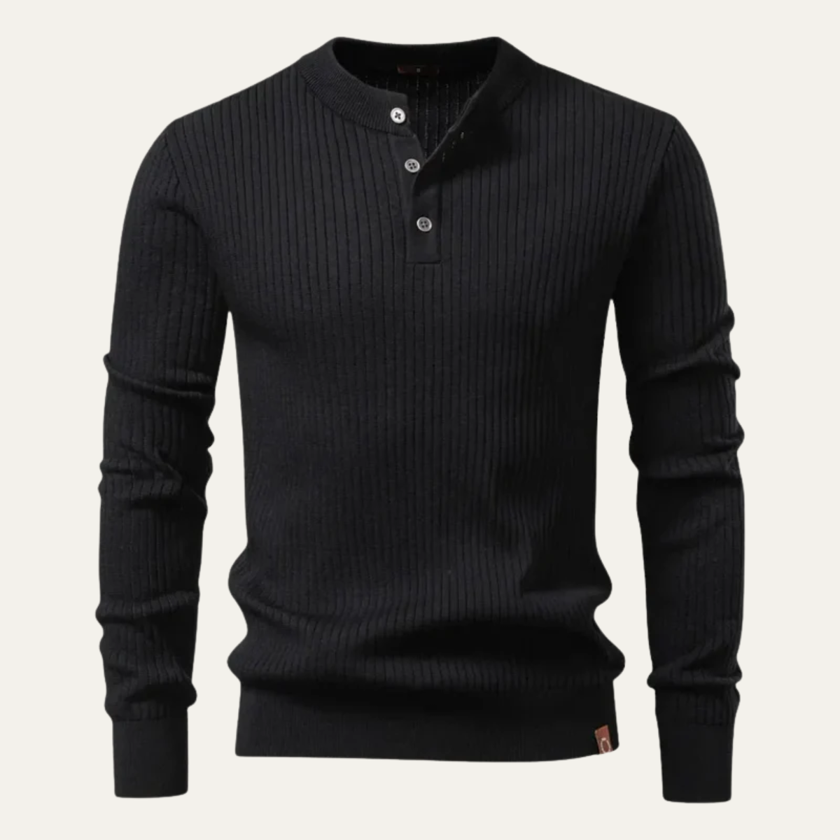The Taormina Men's Ribbed Henley Knit Jumper