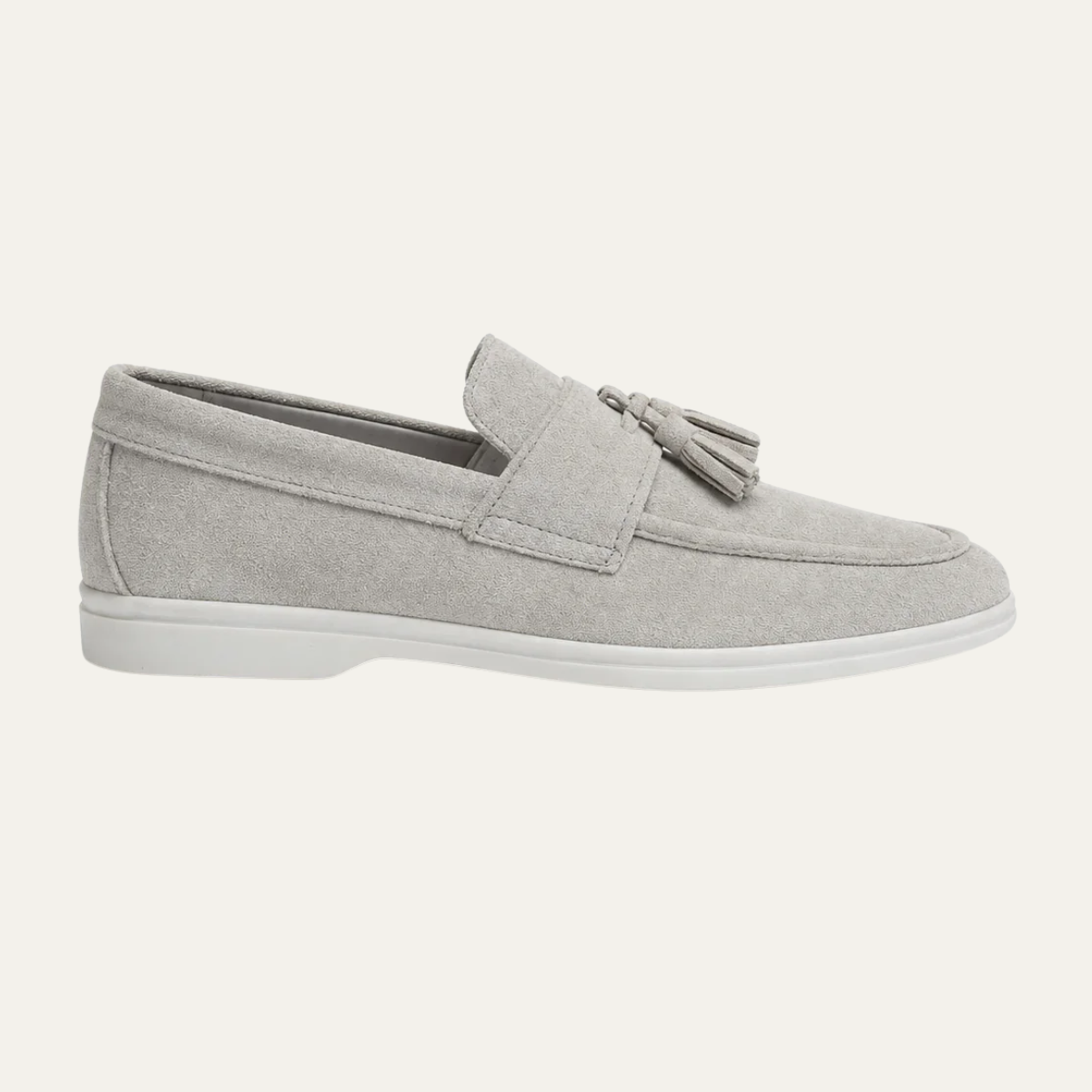 The Prescott Men's Suede Tassel Slip On Loafers - Grey