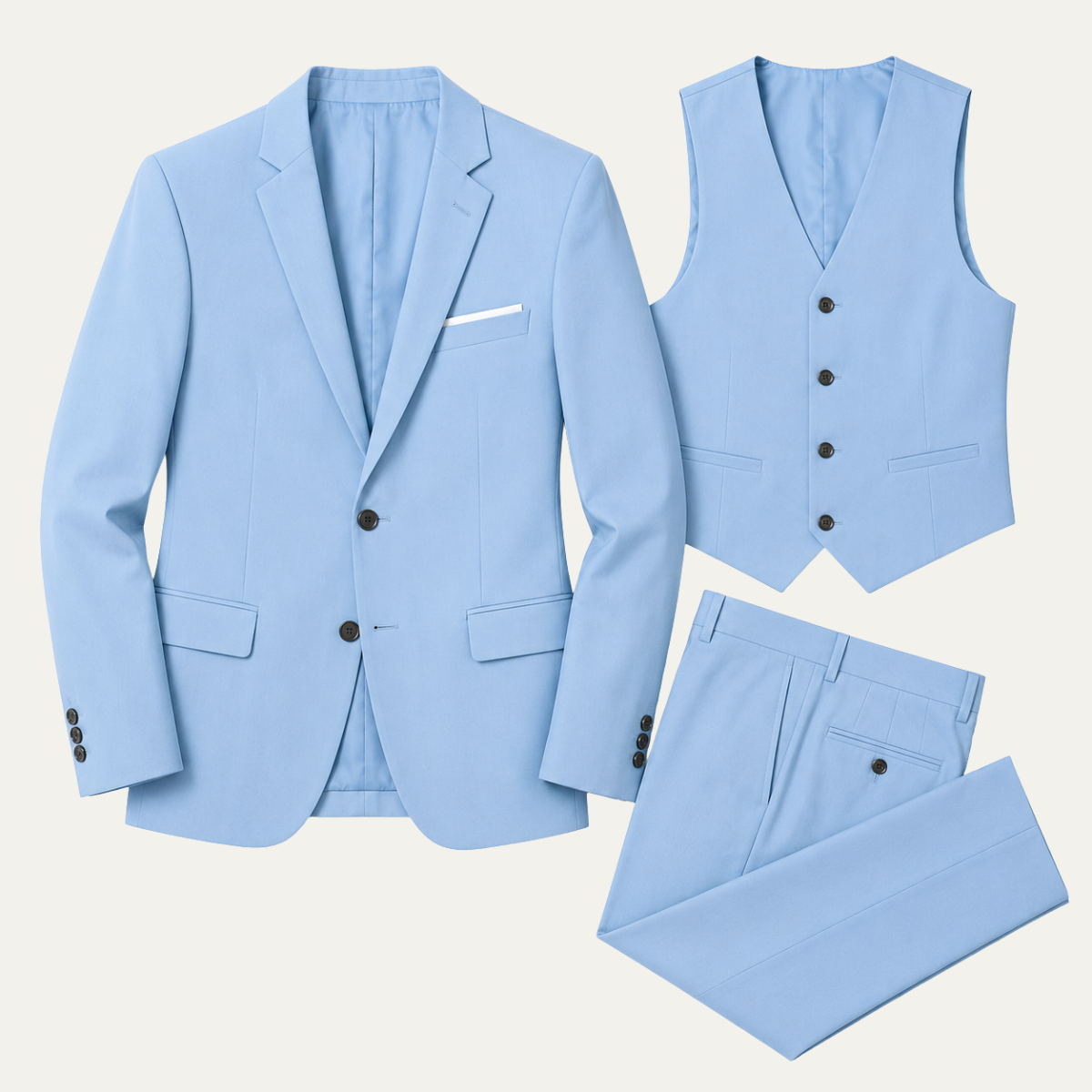 Men’s Elegant 3 Piece Slim Fit Business Suit Set