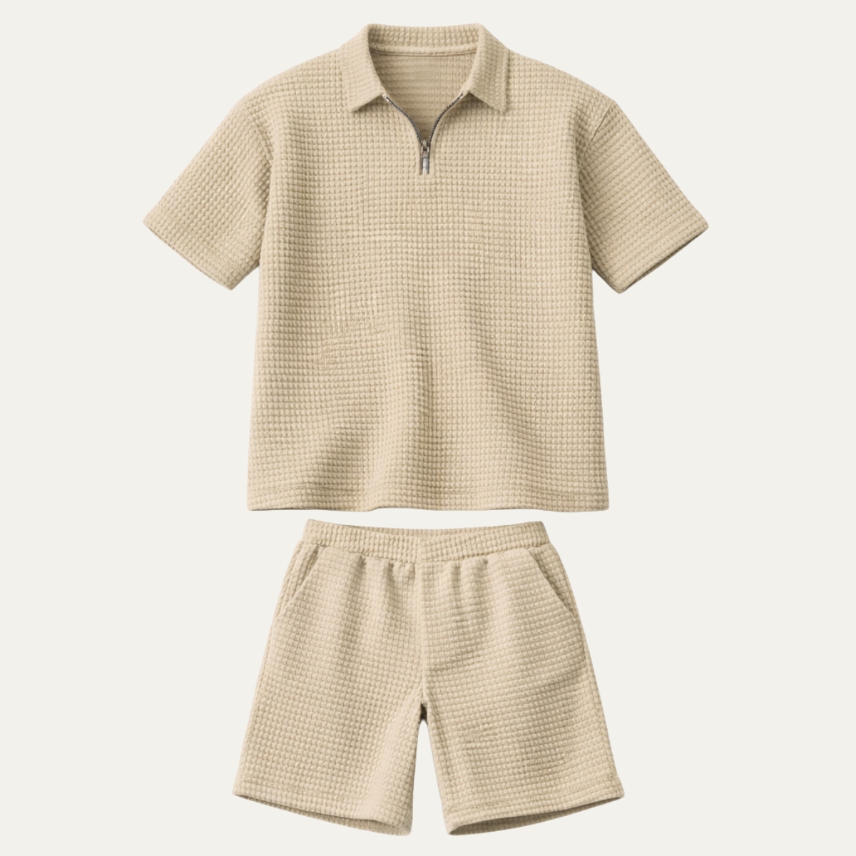 The Henley Men’s Short Sleeve Polo Shirt and Shorts Summer Set