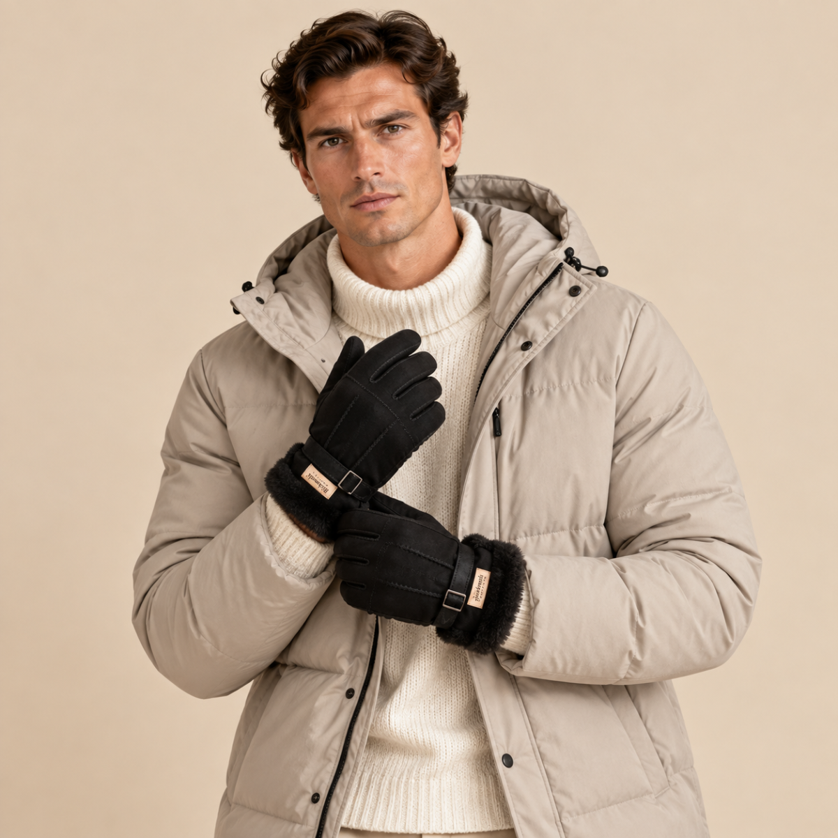 The Brenton Men’s Sheepskin Fur Winter Gloves